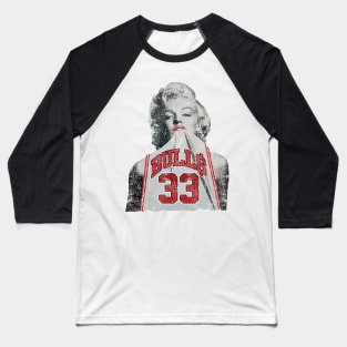 Retro - Marilyn Monroe Chicago Scottie Pippen white Baseball T-Shirt